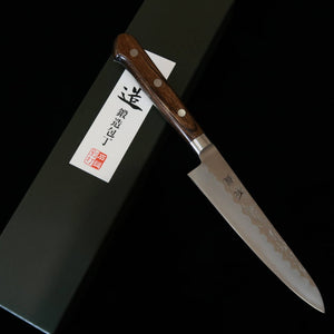 ISHIDUCHI Ishiduchi Petty Gin-san acabamento nashiji cabo de laminado marrom-escuro (135 mm)
