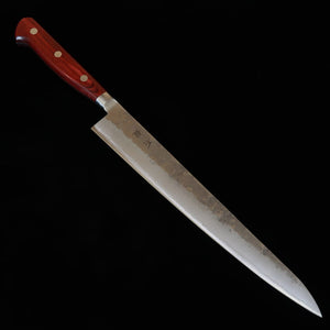 ISHIDUCHI Sujihiki Ginsan steel No.3, Nashiji finish with Red Plywood Handle (240/270mm)
