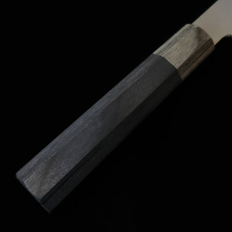 HADO HADO Shiosai SG2 martelado cabo de laminado preto com anel cinza Bunka (180 mm)