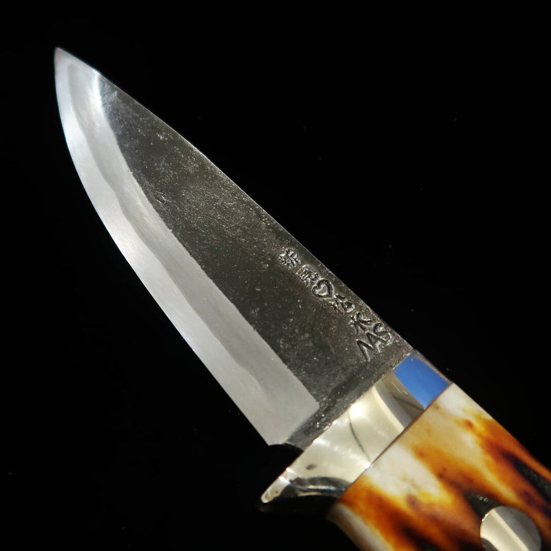 Takeda Hamono Moriya Made Sheath Sheath Knife Stag Handle Super Blue Steel