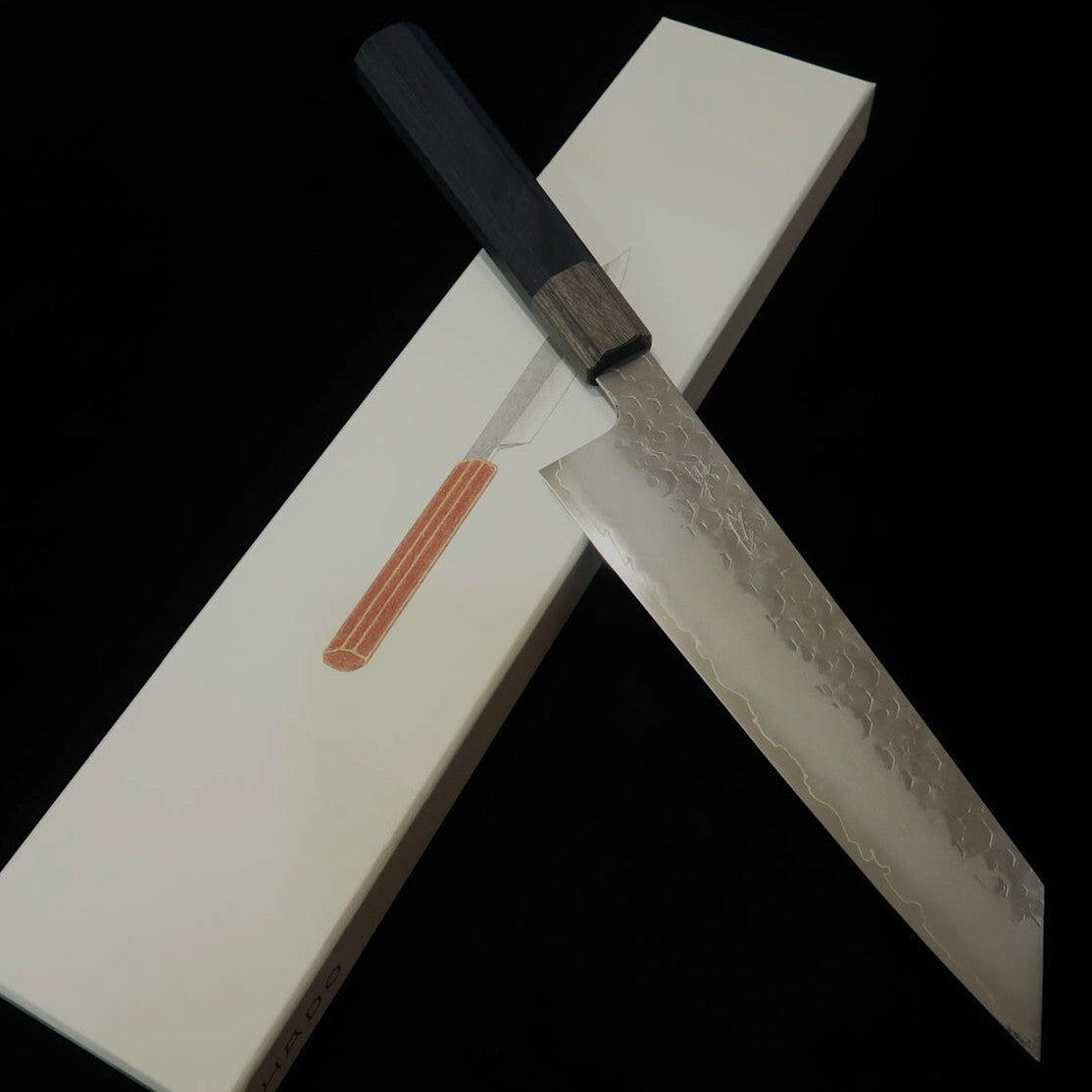 HADO Hado Shiosai SG2 Tsuchime Cabo de laminado preto Gyuto kiritsuke (210 mm)