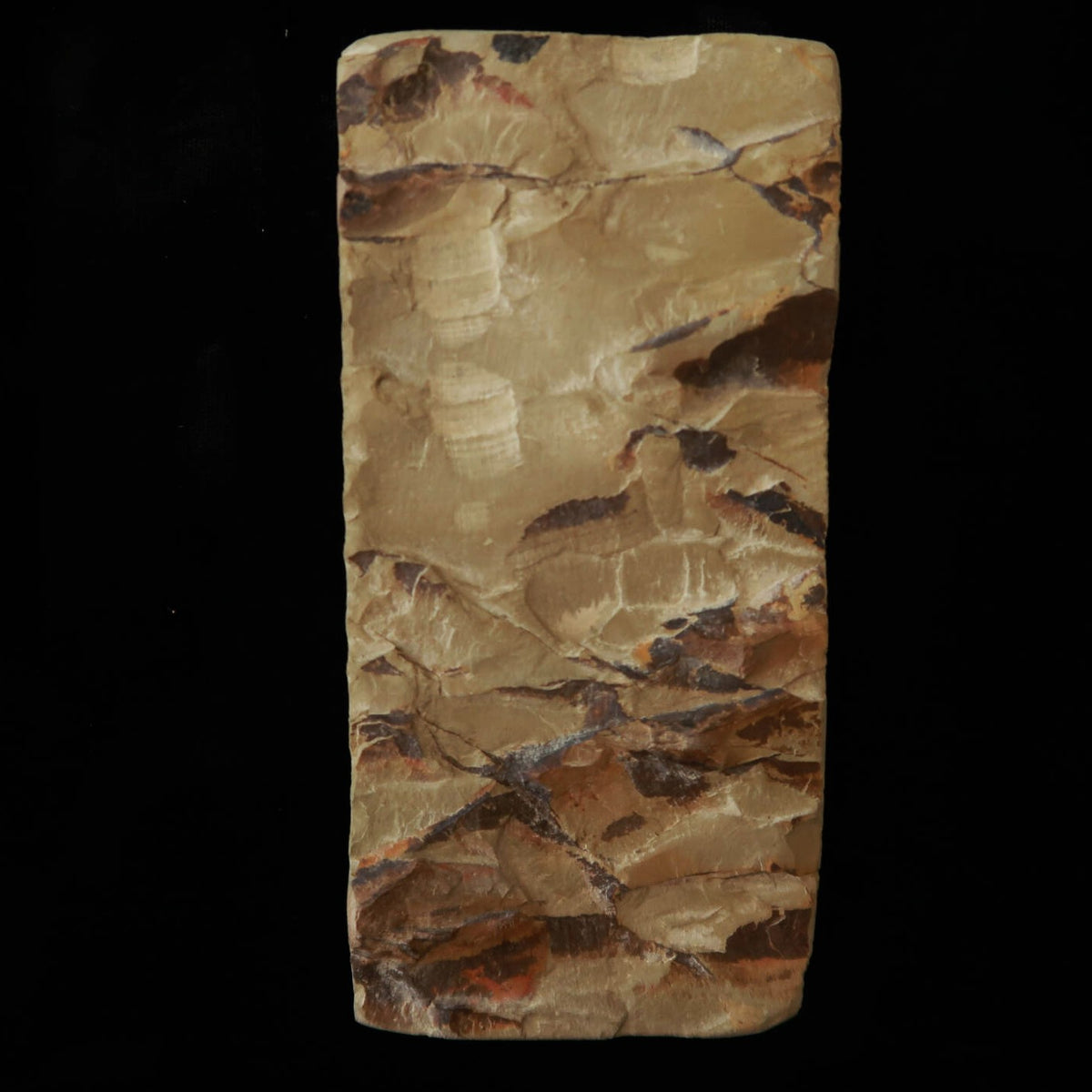 天然砥石　日照山 合砥 赤茶 レザー型　68×145×37mm