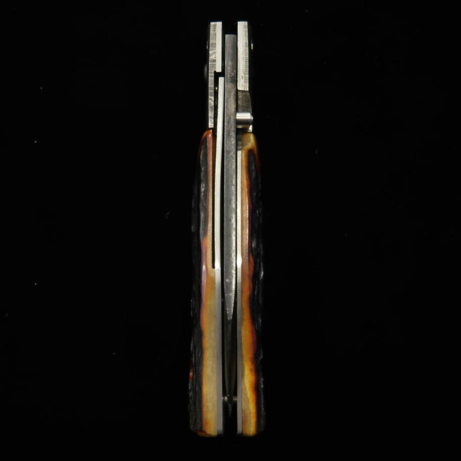 Takeda Hamono Inagaki Made Liner Lock Folder B Indian Stag Special Bolster Super Blade Steel