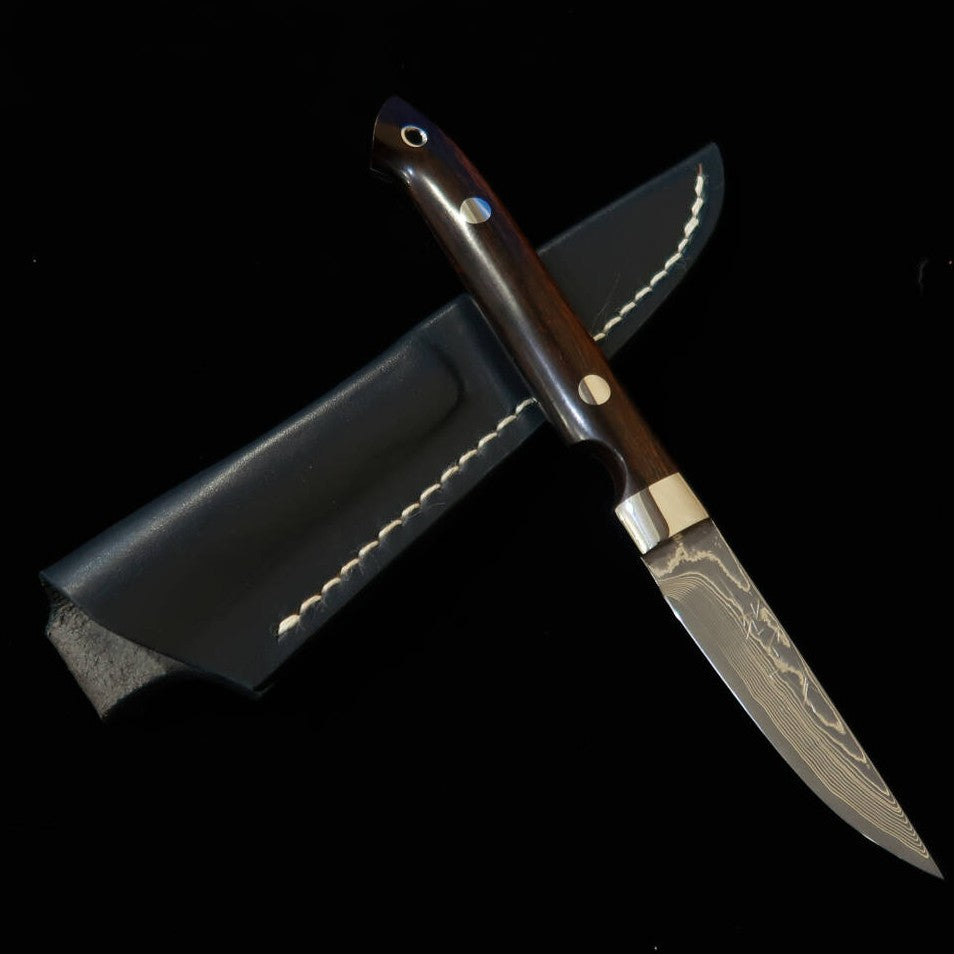 片山 雄太YUTA KATAYAMA "川蝉" ストレート VG10 ニッケルダマスカス アイアンウッド （73mm）