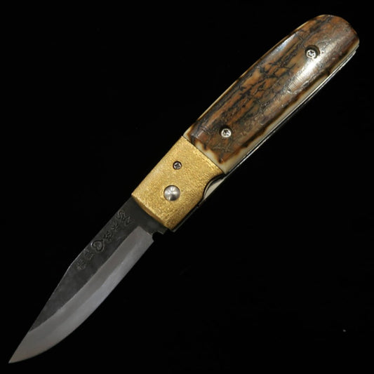 武田刃物TAKEDA　備中手打ち鍛冶　稲垣作　備中型　ライナーロックフォルダー　B　マンモス　日立青紙スーパー鋼