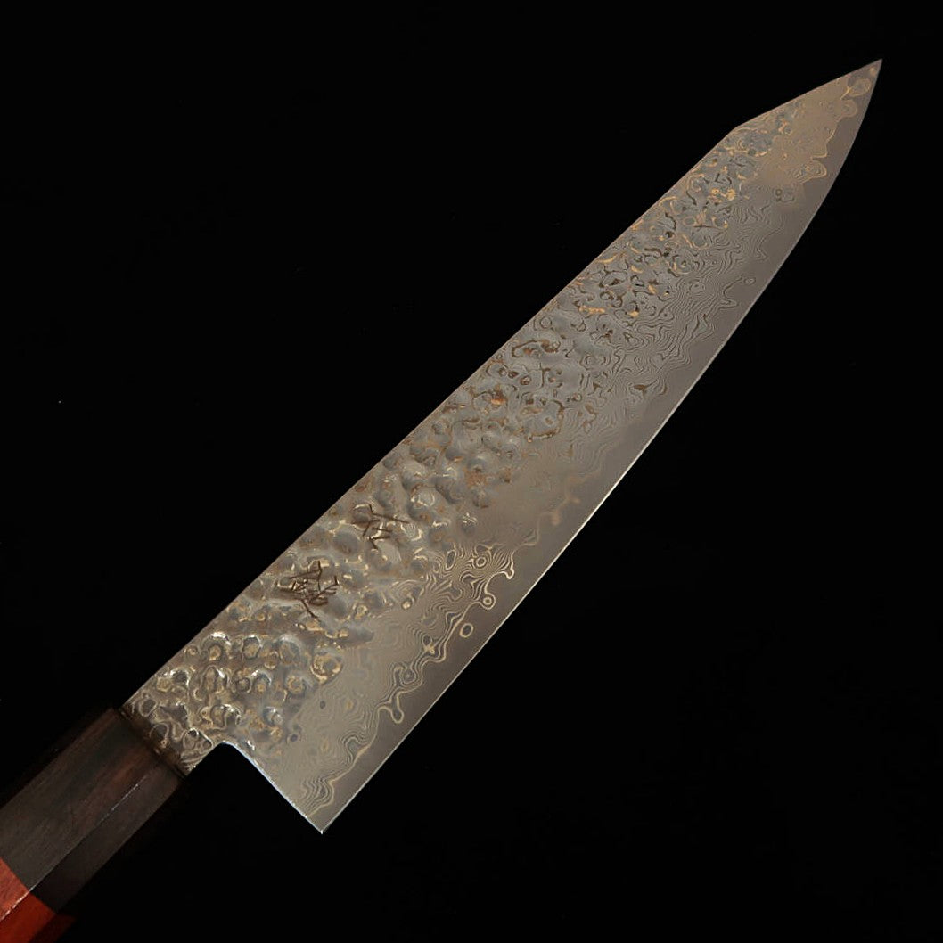 石鎚ISHIDUCHI 切付牛刀 VG10 67層ダマスカス ローズ八角黒檀口（210mm）