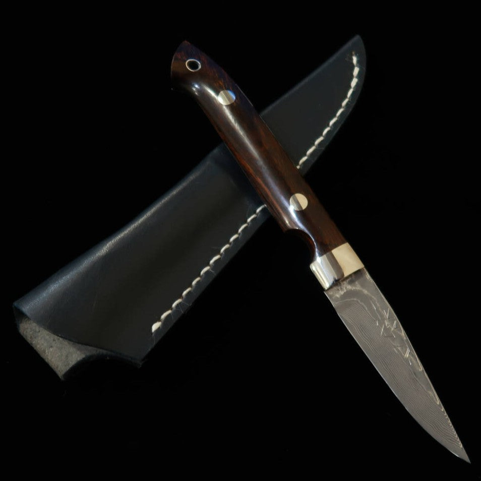 片山 雄太YUTA KATAYAMA "川蝉" ケーパー VG10 ニッケルダマスカス アイアンウッド （73mm）