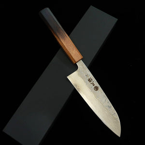 Miura Santoku Knife, Swedish Steel, Damascus Finish, Burnt Lacquer, Octagonal Handle (165mm)