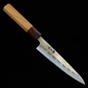 Faca Petty MIURA, aço Prata Nº3, acabamento Nashiji, cabo de Keyaki (135/150mm)