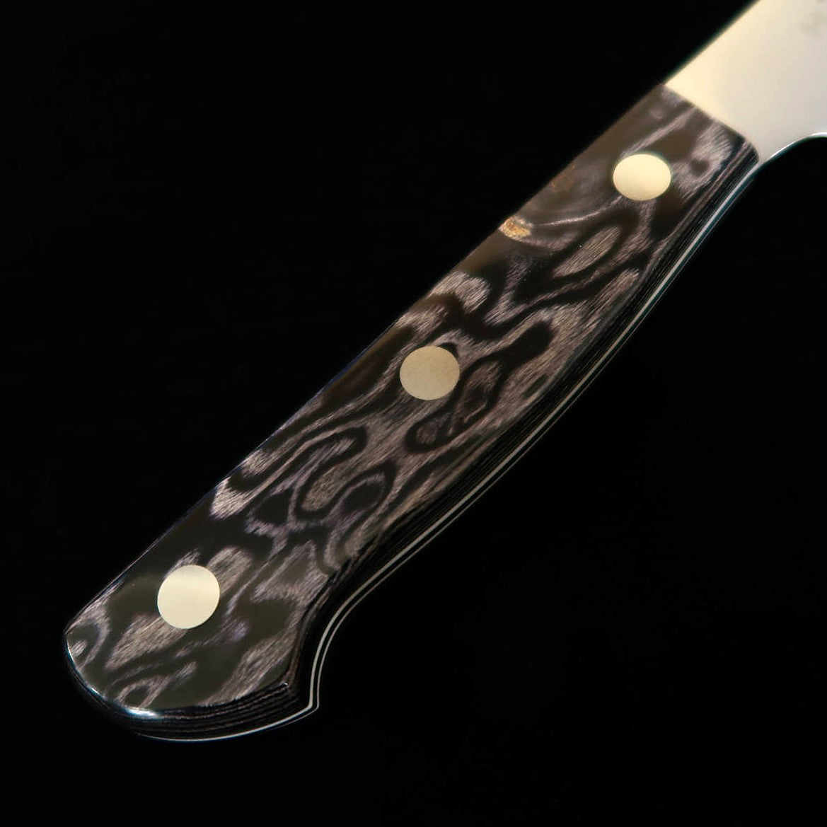 三浦MIURA 切付三徳 SLD 黒合板柄 カラーライン（135mm）