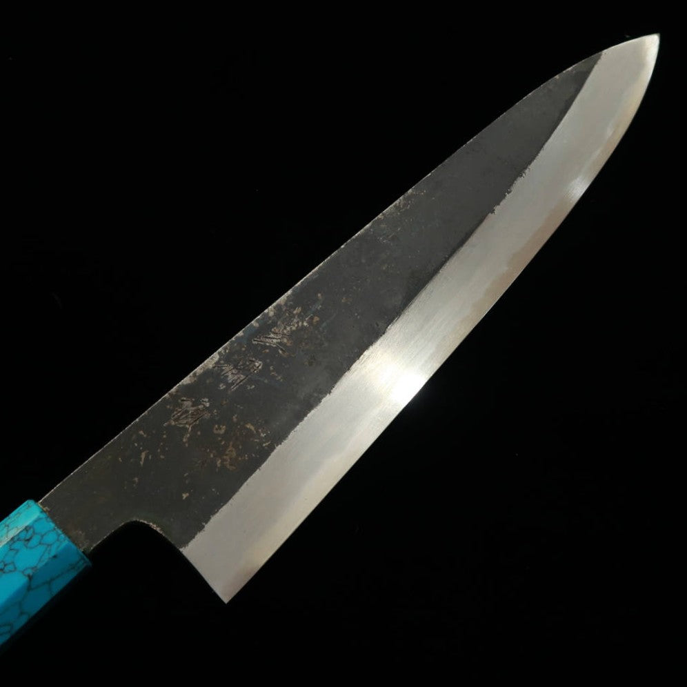 三浦頂MIURAItadaki 牛刀 白紙二号 黒打ち ターコイズハンドル （240ｍｍ）