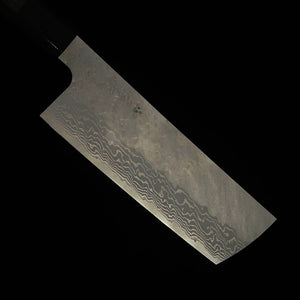NIGARA cuchillo nakiri de punta redondeada VG10 damasco martillado mango de wengué (165 mm)