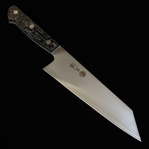 Couteau Kiritsuke Santoku Miura (180 mm) – Acier SLD, manche en bois composite noir avec liseré de couleur