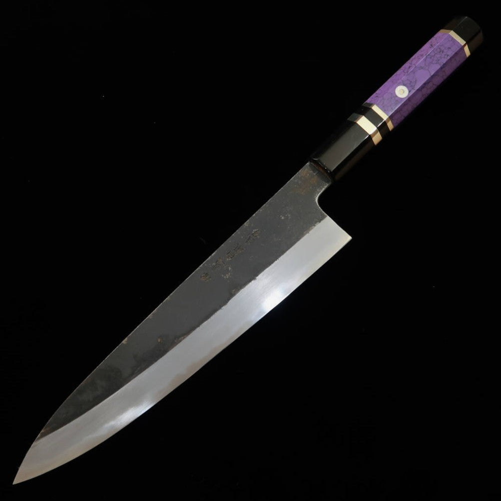 三浦頂MIURAItadaki 牛刀 白紙二号 黒打ち カスタムハンドル （240ｍｍ）