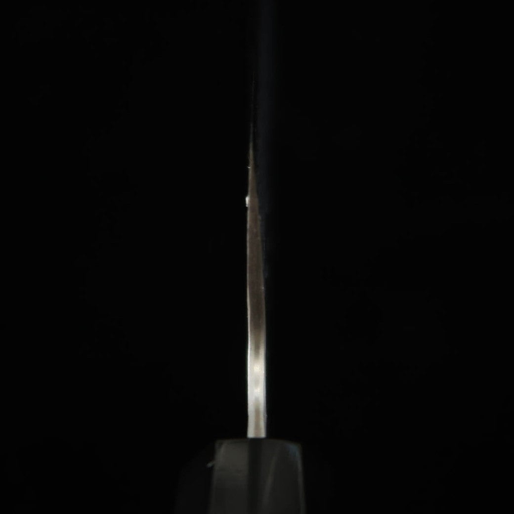 NIGARA cuchillo nakiri de punta redondeada VG10 damasco martillado mango de wengué (165 mm)