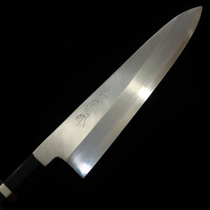 Miura Obidama Single-Edged Gyuto, Ginsan, Wood Finish, Yellow Custom Handle (240mm)