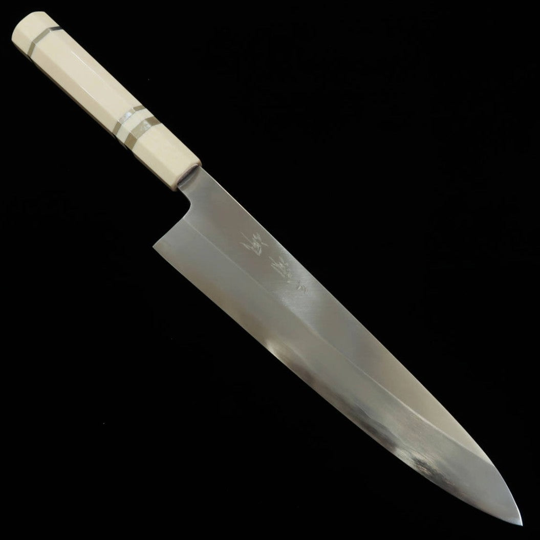 MIURA Obidama Gyuto simple biseau Acier Gin-san No.3 Finition bois de polissage Manche Corian (240 mm)