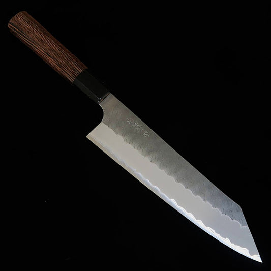 Nigara Hamono NIGARA Kiritsuke Gyuto Aogami Super, martelé, manche octogonal en wengé (210 mm)