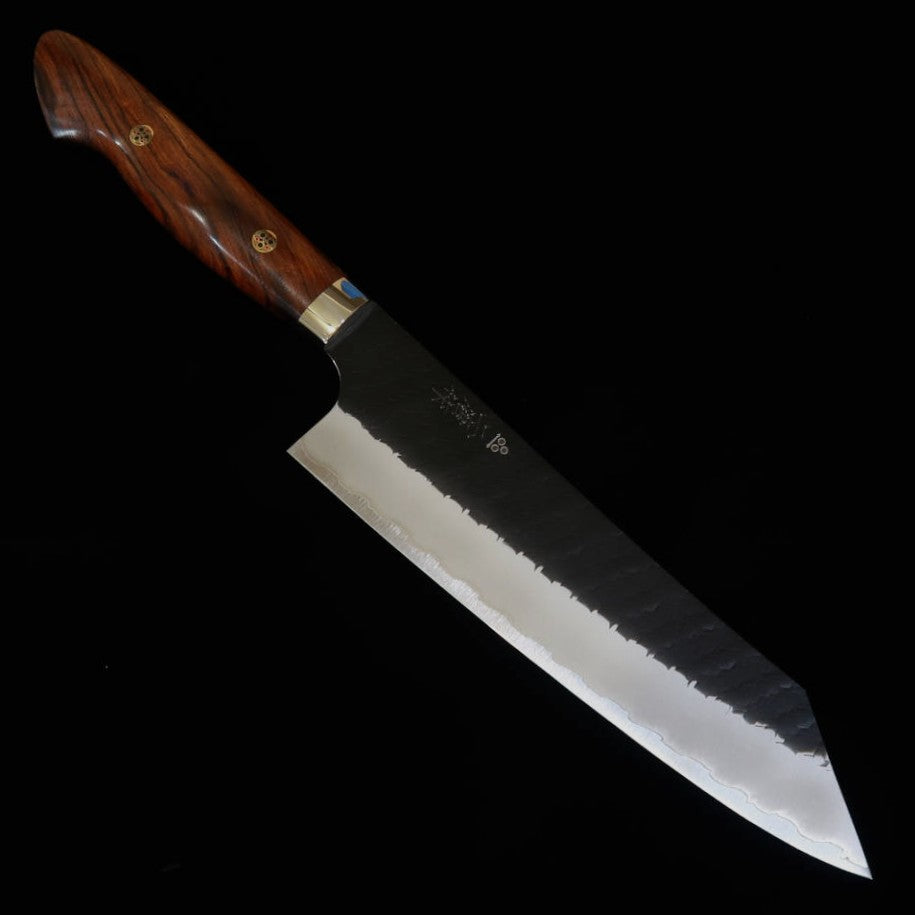 NIGARA 二唐刃物鍛錬所 Gyuto SG2, kuro-uchi martilleado, mango de ironwood (210 mm)