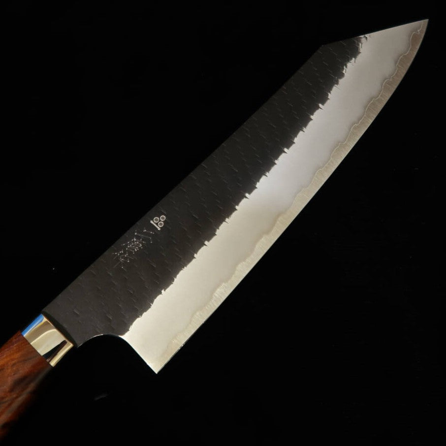 NIGARA 二唐刃物鍛錬所 Gyuto SG2, kuro-uchi martilleado, mango de ironwood (210 mm)