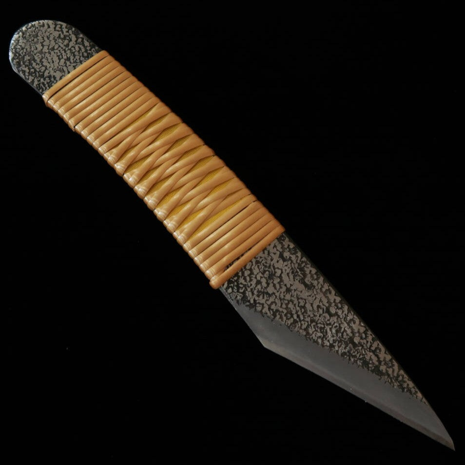 Kiridashi Knife Blue Paper Super, Pistol Grip, Wisteria-wrapped Handle (30mm)