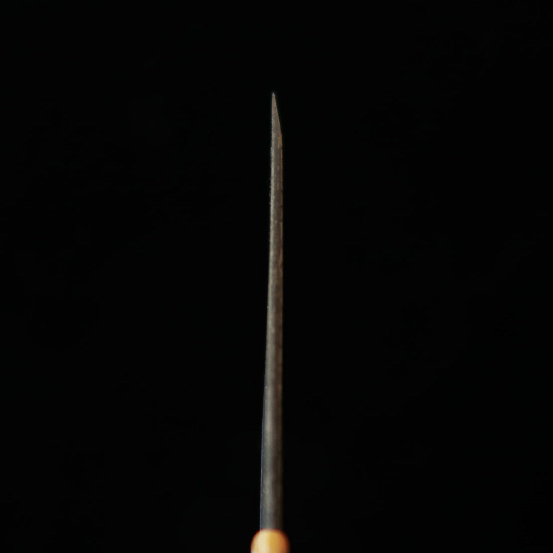 Couteau kiridashi, Aogami Super, forme pistolet, manche en rotin enroulé (30 mm)