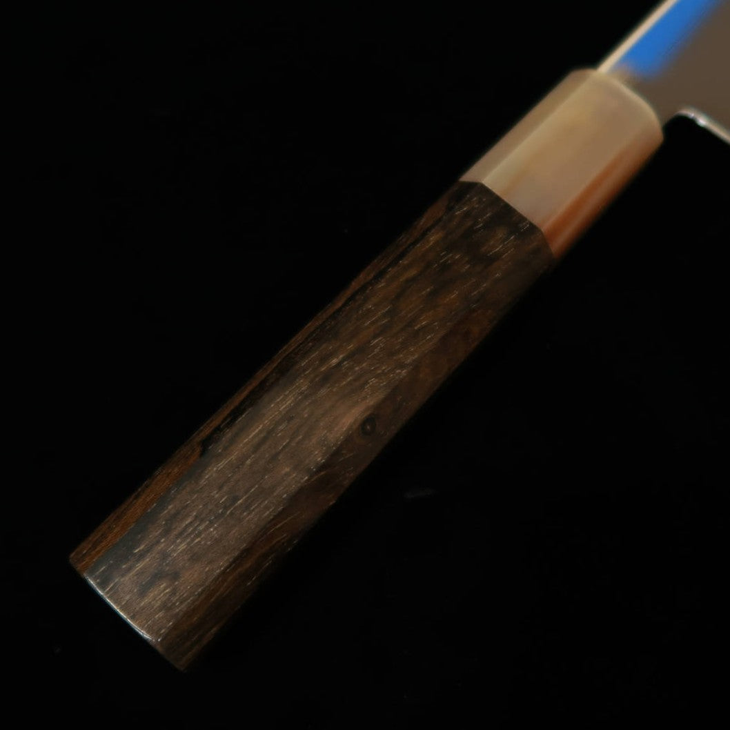 三浦MIURA 三徳 銀紙三号 鏡面 ダマスカス 白水牛黒柿柄（170mm）