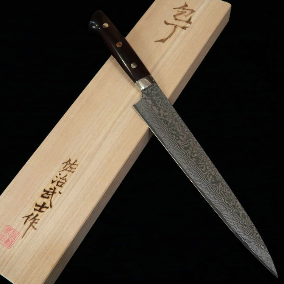 Takeshi Saji Sujihiki R2 Black Finish Ironwood Handle (240mm)