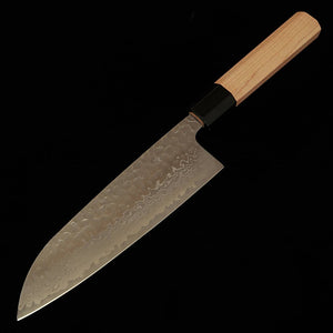 Miura Santoku acero Gingami #3, damasco mate, mango octogonal de arce y cuerno de búfalo (165 mm)