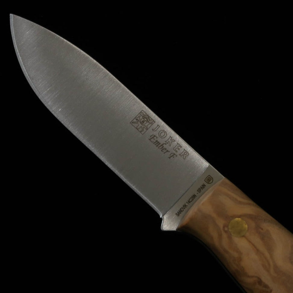 JOKER jok0007 CO123-P Ember F avec firesteel olive – Couteau bushcraft