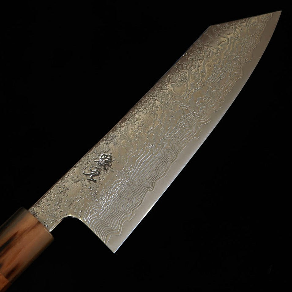 猿九 ENKYU 切付三徳 焔雲シリーズ SG2 ダマスカス 花梨水牛口輪八角柄（180ｍｍ）