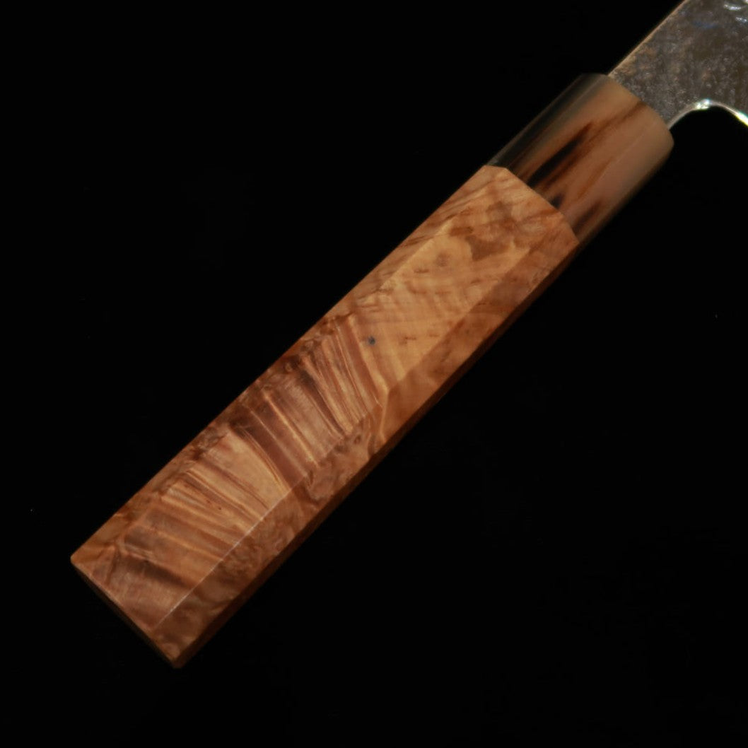 猿九 ENKYU 切付三徳 焔雲シリーズ SG2 ダマスカス 花梨水牛口輪八角柄（180ｍｍ）