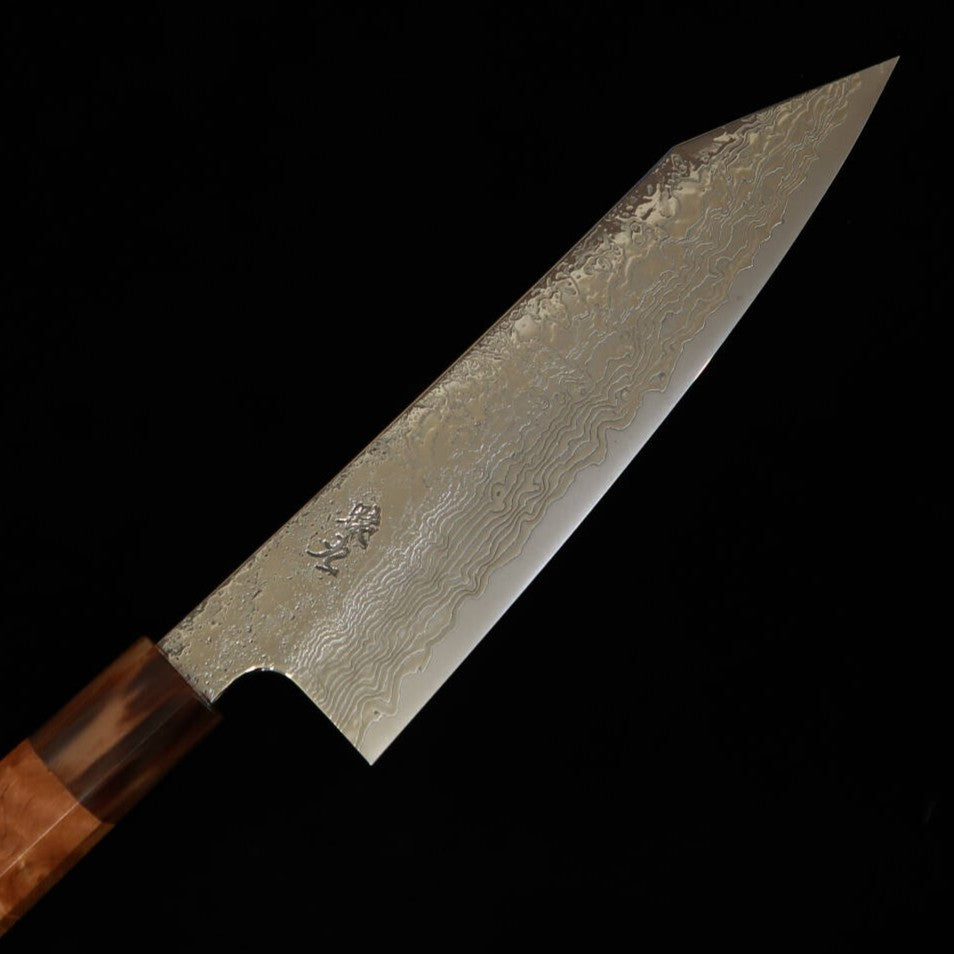 猿九 ENKYU 切付牛刀 焔雲シリーズ  SG2 ダマスカス 花梨水牛口輪八角柄（210ｍｍ）