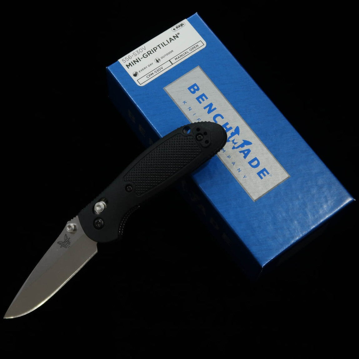 BENCHMADE bem556-S30V Mini Grip Tyrian Silver Straight Blade (70mm)