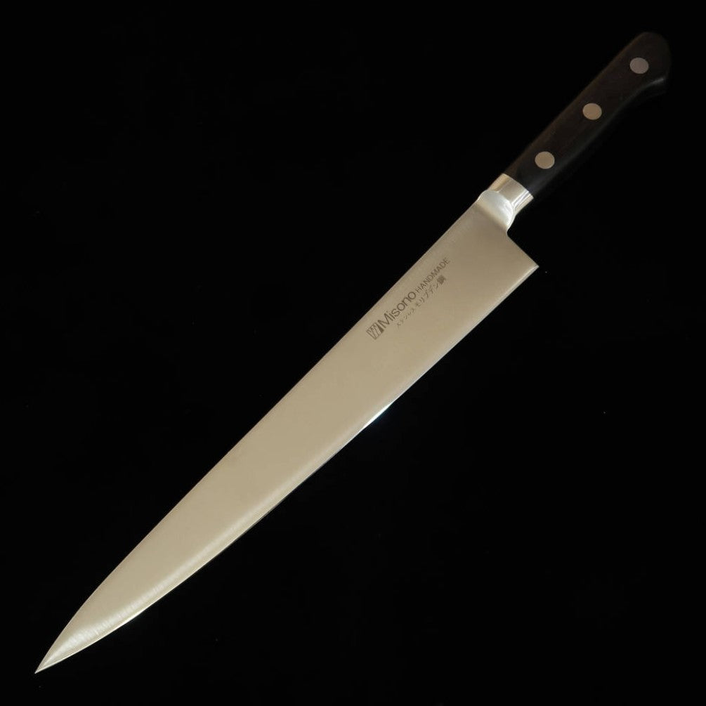 Misono acero molibdeno sujihiki mango de laminado negro para zurdos (240/270 mm)