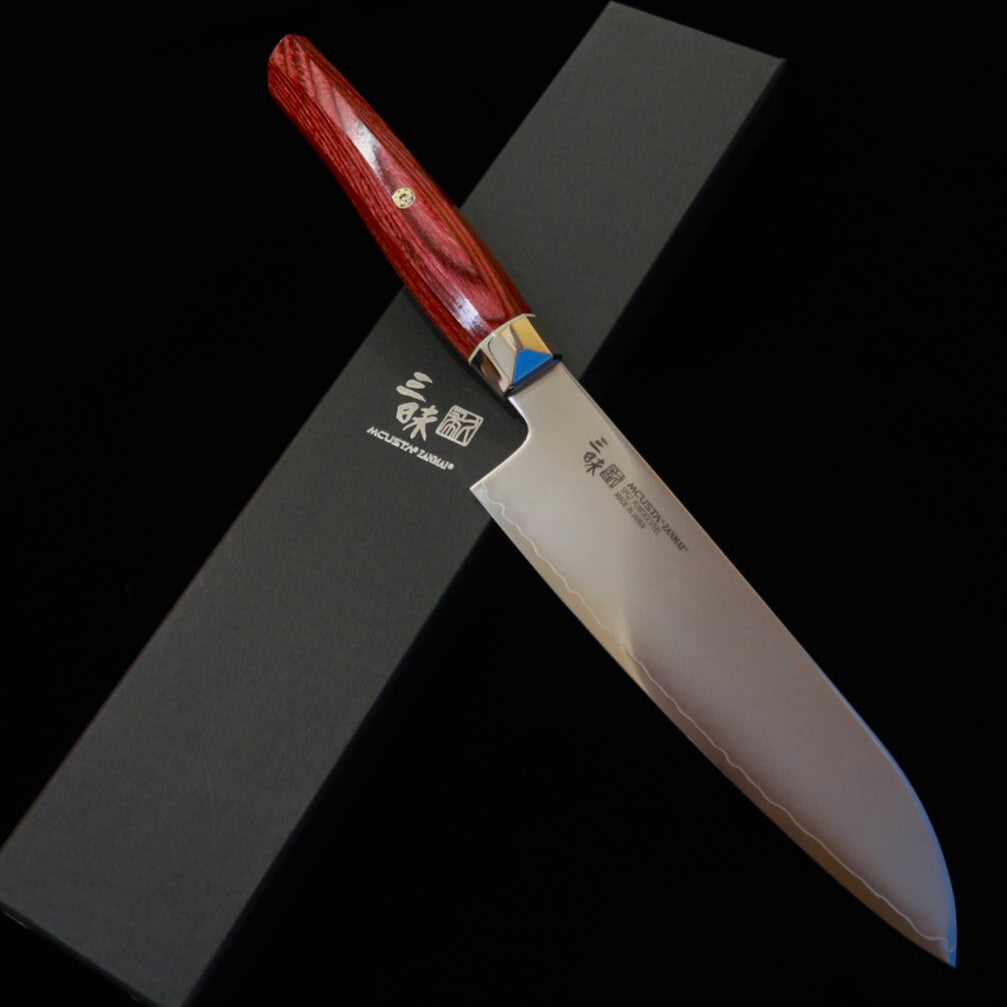 [New Standard] ZANMAI MCUSTA Revolution 3 Red Santoku (180mm)