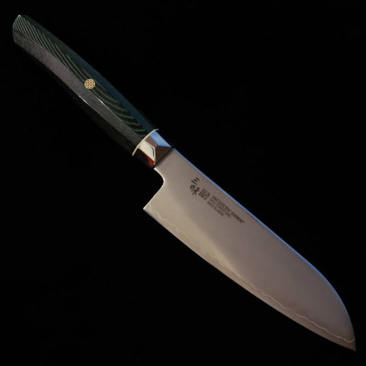 [Nuevo estándar] Zanmai MCUSTA ZANMAI Revolution 3 Verde Santoku pequeño (150mm)