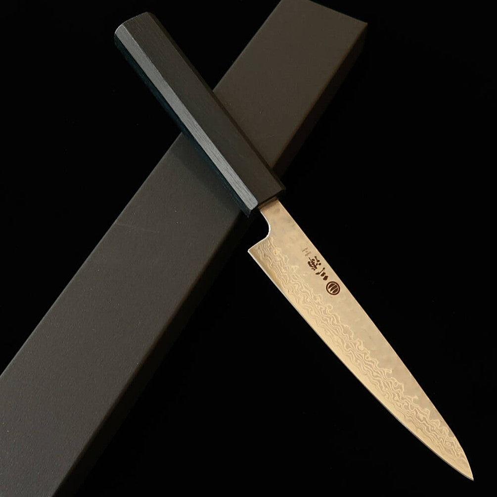 Miura MIURA Petty Gingami nº3 Damasco Gesshaku mango octogonal índigo (135 mm)