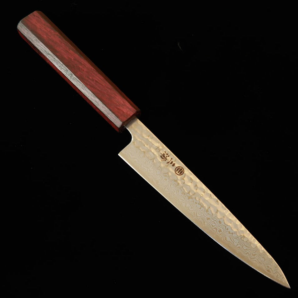 Miura MIURA Petty acero Gingami nº3, damasco tsukishiro, mango octogonal morado (135 mm)