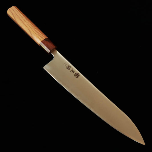 三浦 MIURA 牛刀 青紙スーパー 磨き 欅八角柄 （240mm）
