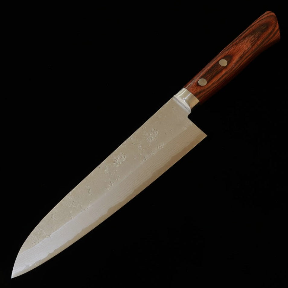 三浦MIURA 雪華 牛刀 VG10 梨地ダマスカス マホガニー柄（180mm）