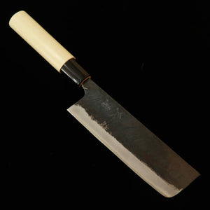 Miura Forged Nakiri White Paper No. 2, Black Finish with Round Plastic Ho Wood Handle (135mm)