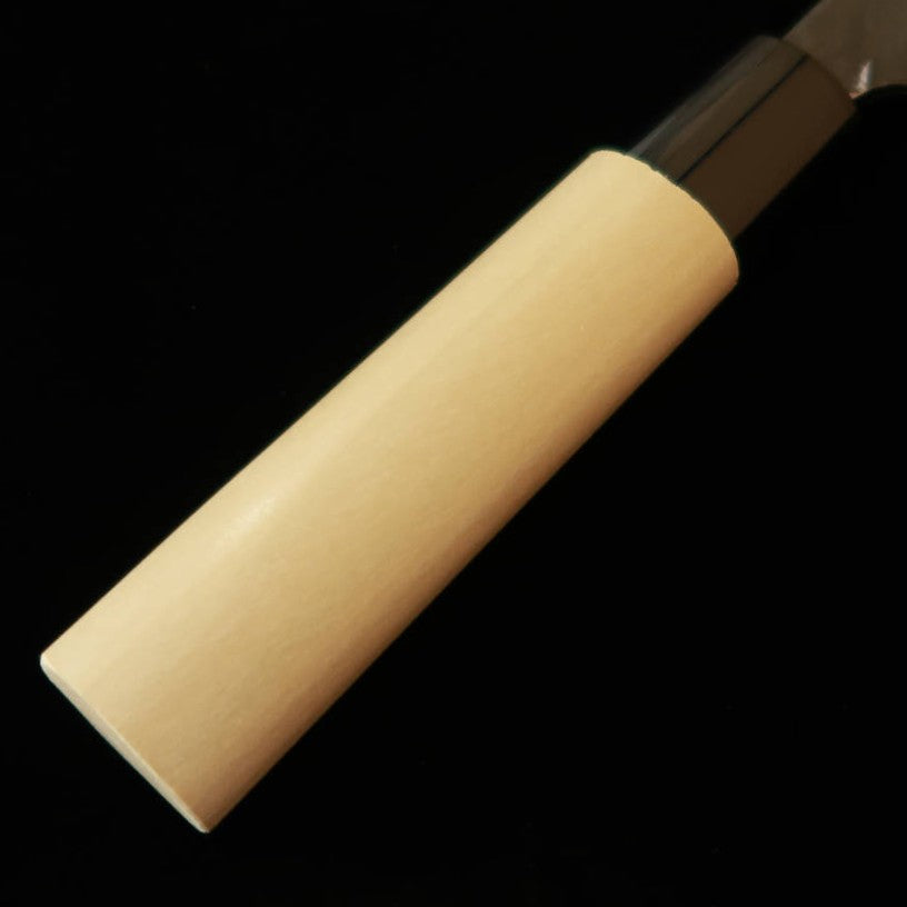 三浦MIURA 鍛造菜切 白紙二号 黒打ち プラ朴丸柄（135mm）
