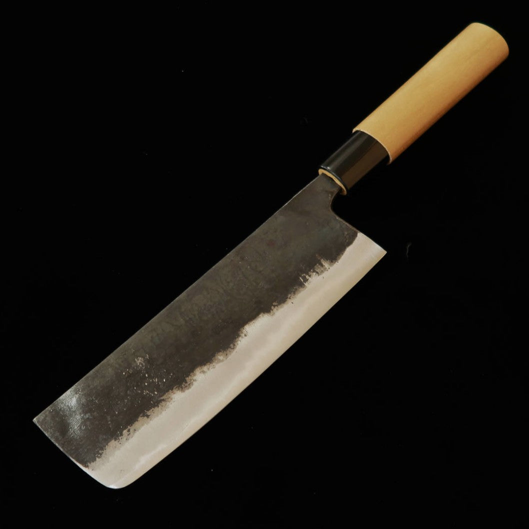 三浦MIURA 鍛造菜切 白紙二号 黒打ち プラ朴栗型柄（170mm）