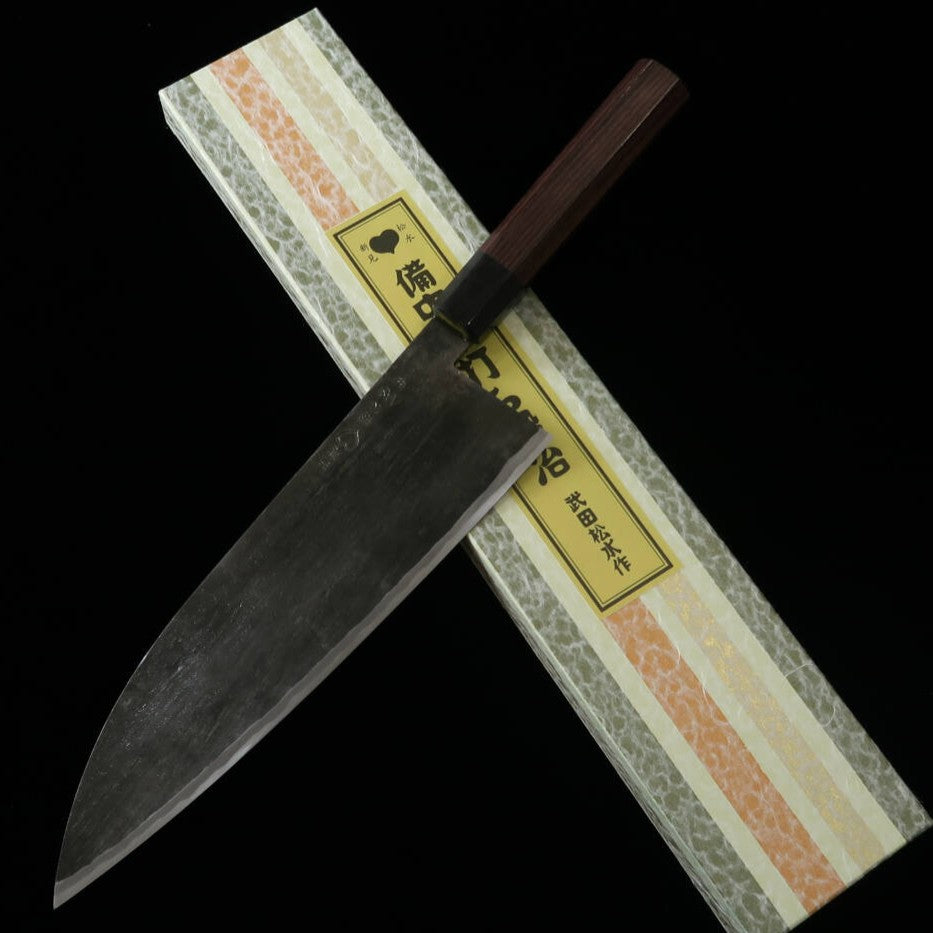 武田刃物TAKEDA　備中手打ち鍛冶　牛刀（中）　日立青紙スーパー鋼（240mm）