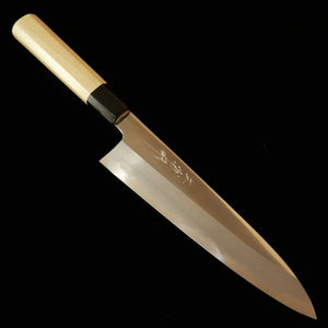 三浦 佩 MIURA Obidama　牛刀 白紙一号 鏡面 朴八角柄　（210/240mm）