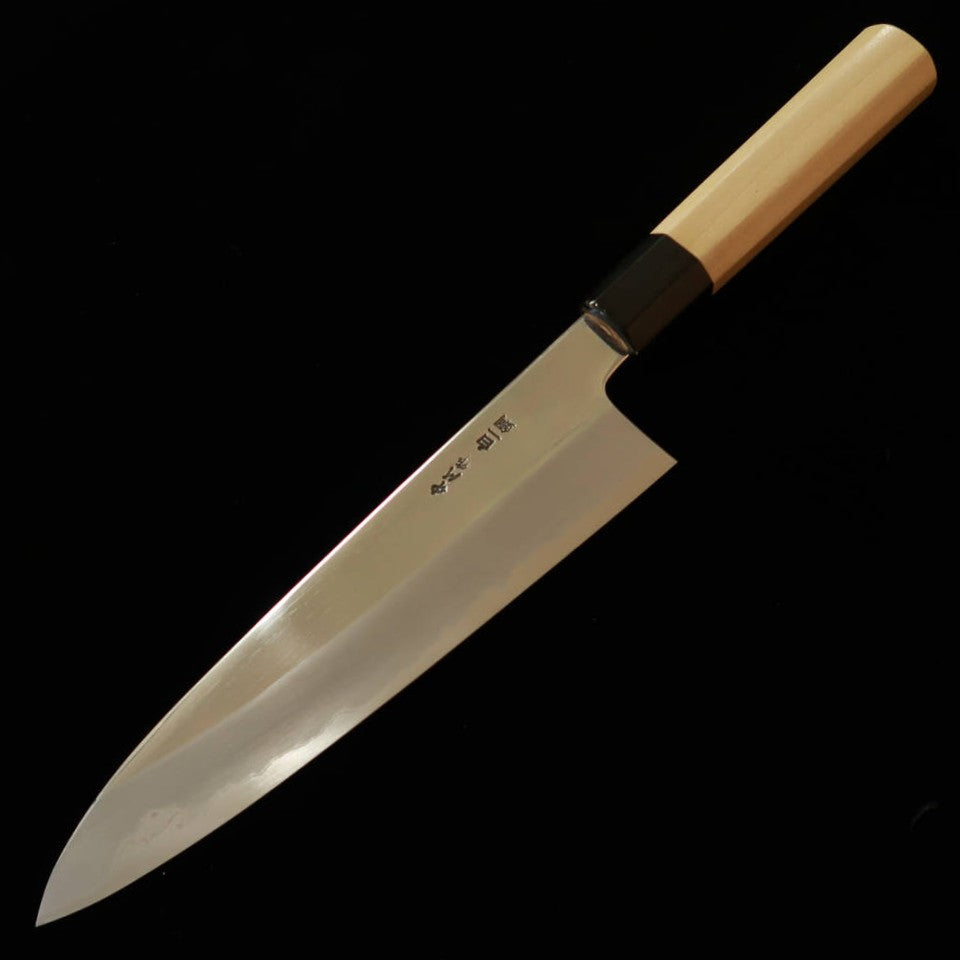 三浦 佩 MIURA Obidama　牛刀 白紙一号 鏡面 朴八角柄　（210/240mm）