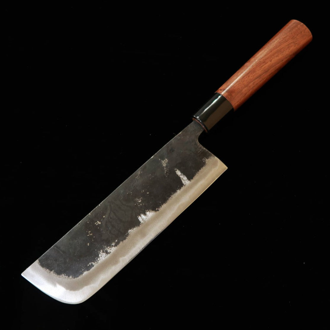 三浦MIURA 菜切 ナギナタ型 白紙二号 黒打ち 胡桃栗型柄（175mm）
