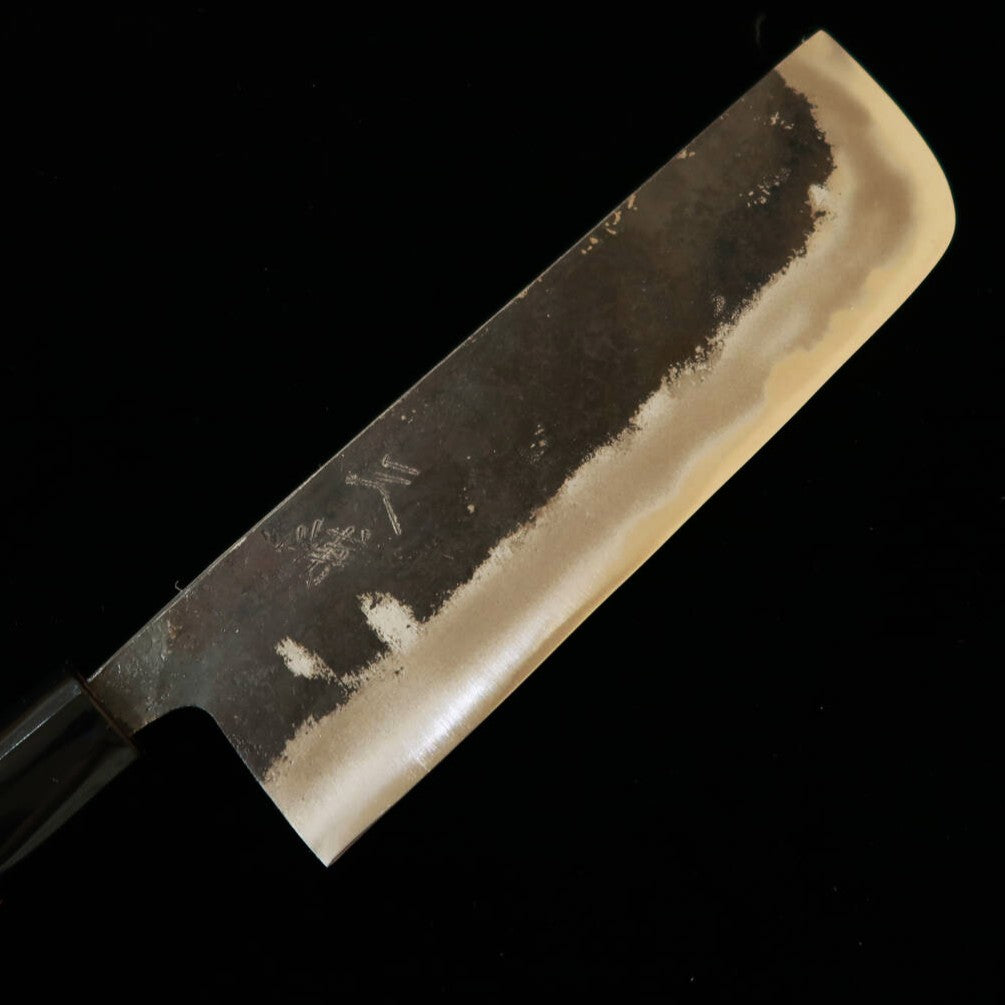 三浦MIURA 菜切 ナギナタ型 白紙二号 黒打ち 胡桃栗型柄（175mm）