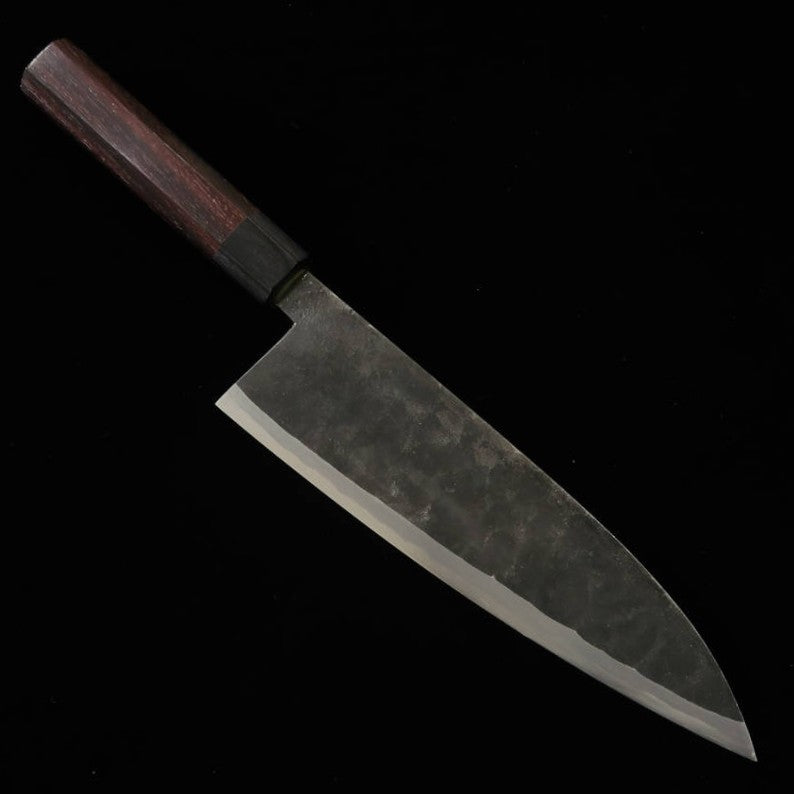 TAKEDA, Forge artisanale de Bitchū, Deba à double tranchant, acier Hitachi Aogami Super (240 mm)